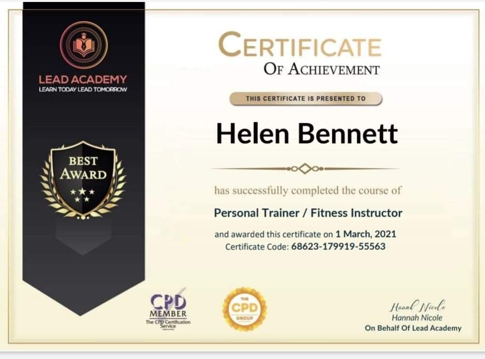 Helen Bennett Personal Trainer and Fitness Instructor
