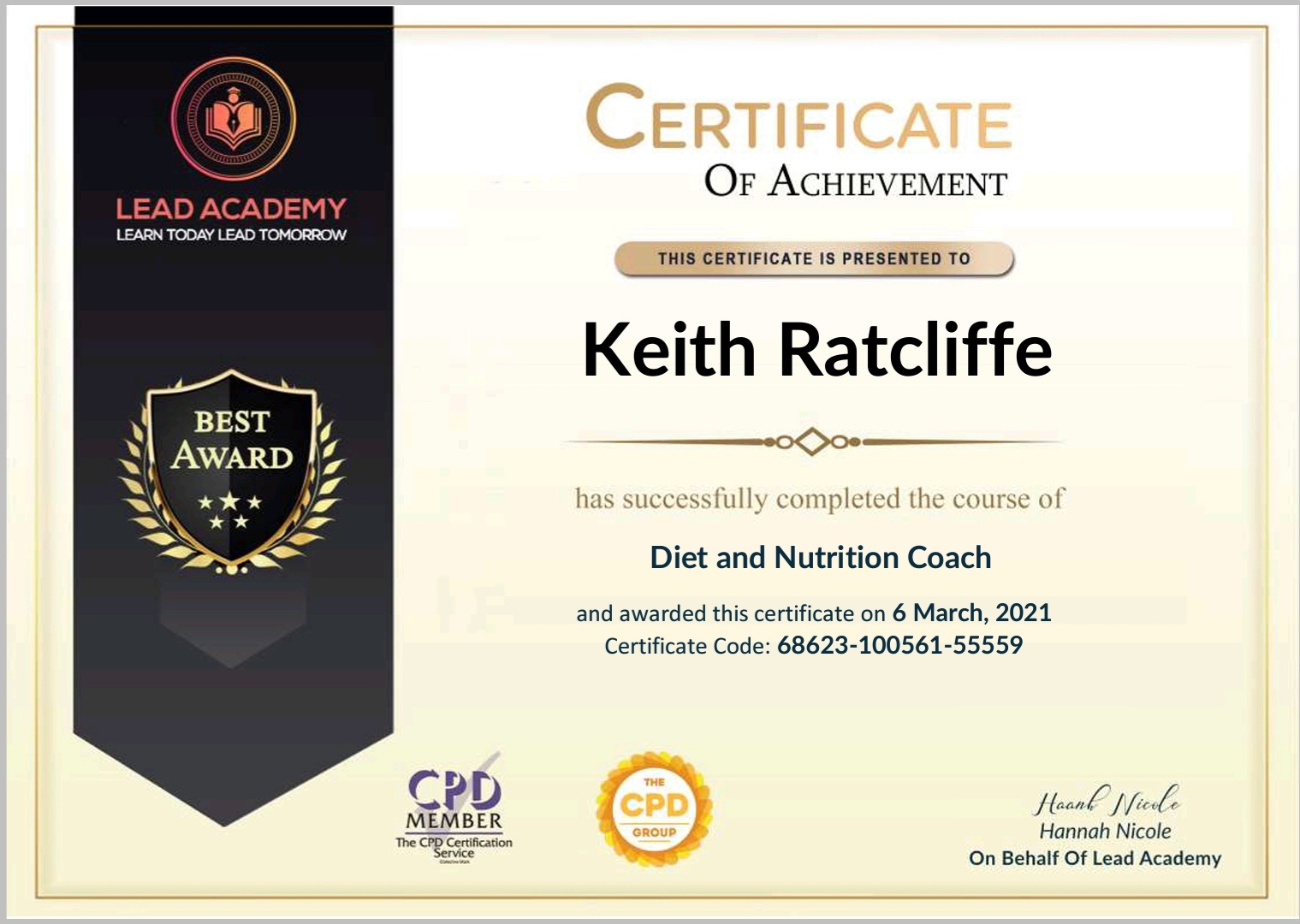 Keith Ratcliffe Diet and Nutrition Coach