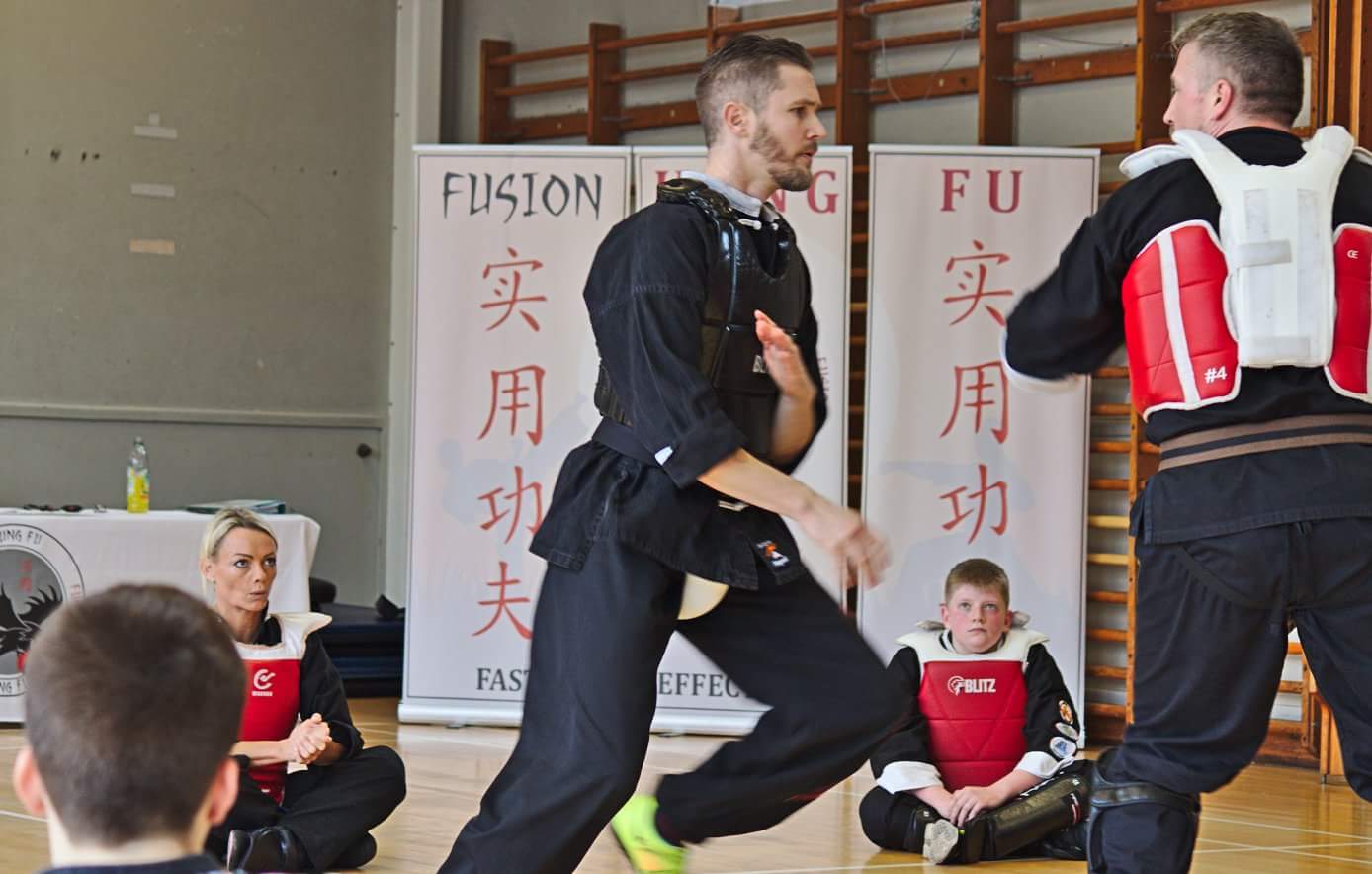 sparring at Grading at Fusion Kung Fu in Norwich
