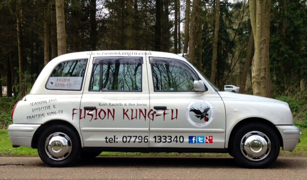 fusion kung fu advert on taxi