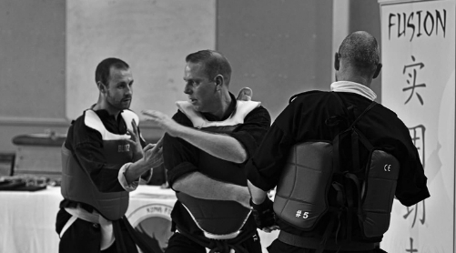 Adults sparring at Kung Fu training in Norwich